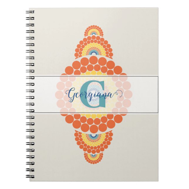 Mongram Radiant Aegean Summer Ornamental Mandala Notizblock (Vorderseite)