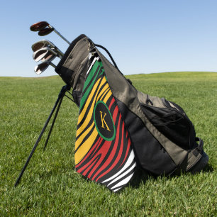 Mongram Red Green Yellow Black History Montag Golfhandtuch
