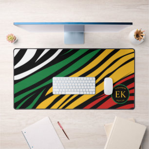 Mongram Red Green Yellow Black History Montag Schreibtischunterlage