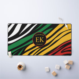 Mongram Red Green Yellow Black History Montag Schreibtischunterlage