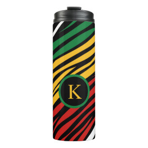 Mongram Red Green Yellow Black History Montag Thermosbecher