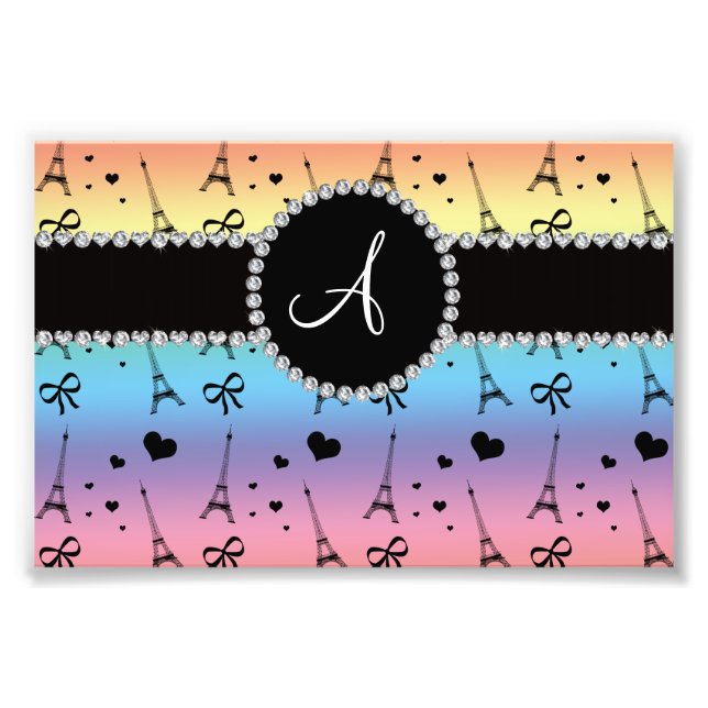 Mongram Regenbogeneiffelturm Fotodruck (Vorne)