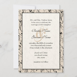 Mongram Romantic Blush Coral Pink Wedding Einladung