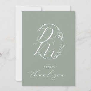 Mongram Script Botanical Floral Logo Wedding G Einladung