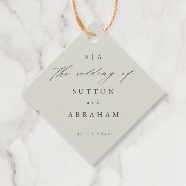 Mongram Script Hochzeit Geschenkanhänger (Vorderseite)