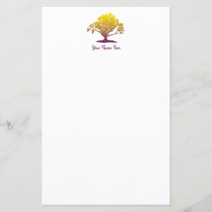 Mongram Stationery Sheet "Eleganter Baum des Leben