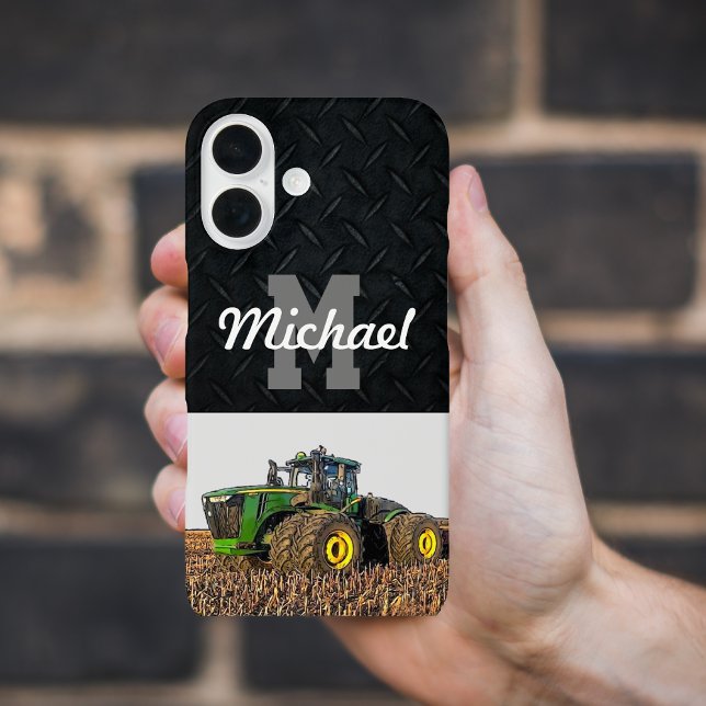 Mongram Traktor Farm Tillage Men Equipment Case-Mate iPhone Hülle (Farm Tractor Monogram iPhone Case Tillage Ripper Cornstalks)