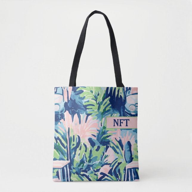 Mongram Tropical Floral Golf Totbeutel (Vorderseite)