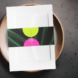 Mongram Tropical Neon Arches Palm Tree Wedding Einladungsbanderole