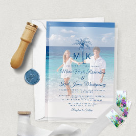 Mongram Tropical Palm Tree Formal Beach Wedding
