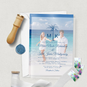 Mongram Tropical Palm Tree Formal Beach Wedding