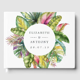 Mongram Tropical Summer Beach Wedding Gästebuch