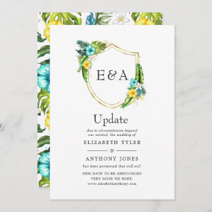 Mongram Tropical Summer Beach Wedding Update Einladung