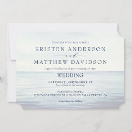 Mongram Wasserfarbeneisen-Anker-Hochzeit Einladung