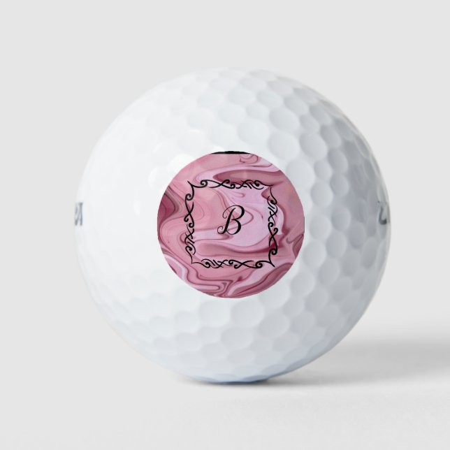 Mongrammieren Golf Ball Mauve Pink anpassen (Vorderseite)
