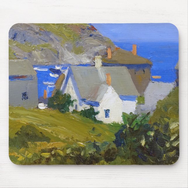 Monhegan Houses Maine von Edward Hopper Mousepad (Vorne)