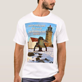Monhegan Insel-Leuchtturm, Maine-T - Shirt