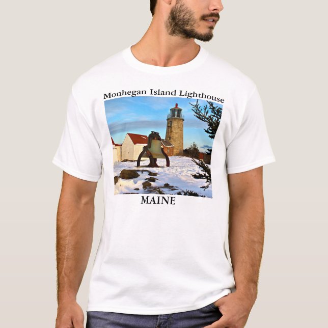 Monhegan Insel-Leuchtturm, Maine-T - Shirt (Vorderseite)