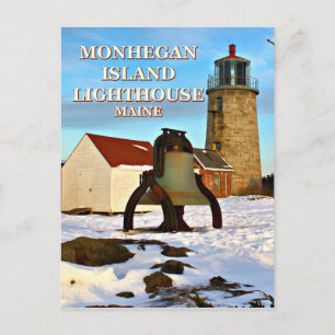 Monhegan Island Lighthouse, Maine Postcard Postkarte