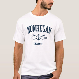 Monhegan ME Vintag Navy Crossed Oars & Anchor T-Shirt
