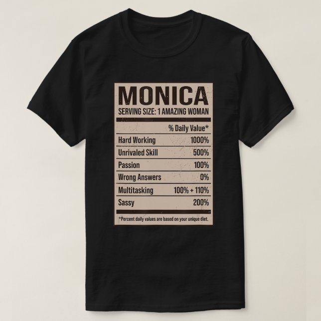 Monica Nutrition Fakten Name Nickname Alias Titel  T-Shirt (Design vorne)