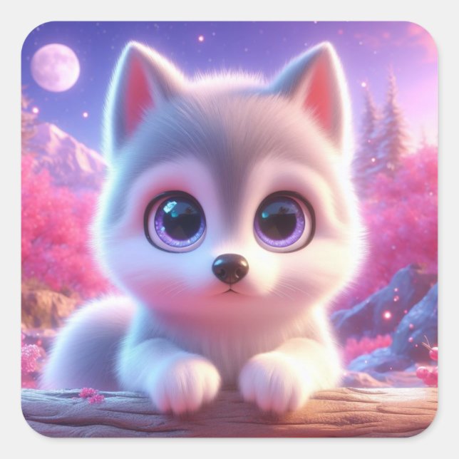 "Monica" Quadratischer Aufkleber (Vorderseite)