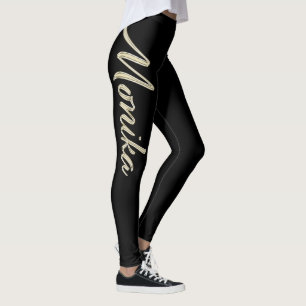 Monika white gold Handwriting Hose Leggings