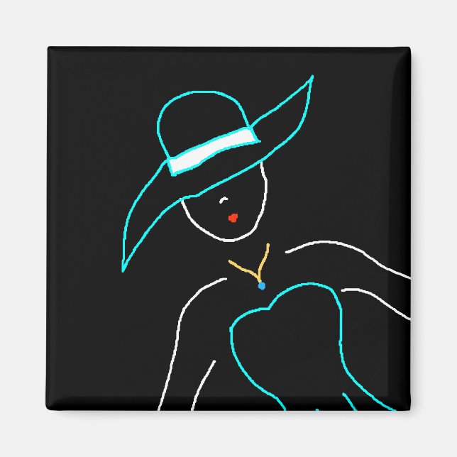 Monique Fashion Plate Folk Art Magnet (Vorne)