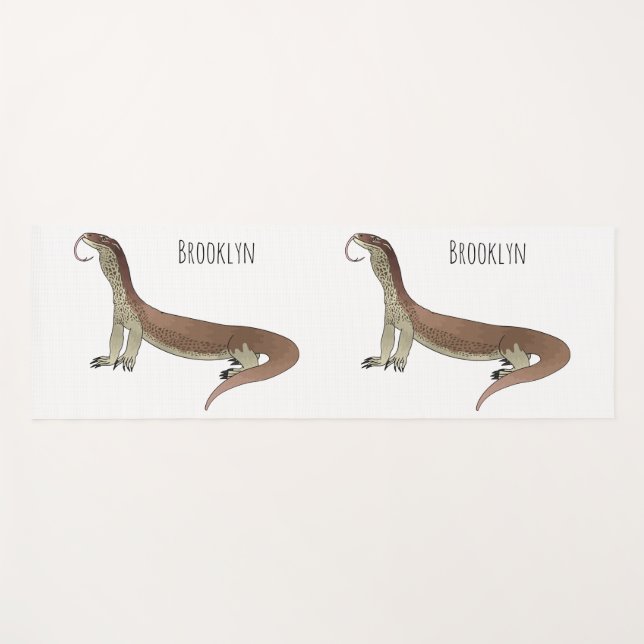 Monitor lizard cartoon illustration yogamatte (Vorderseite (Horizontal))