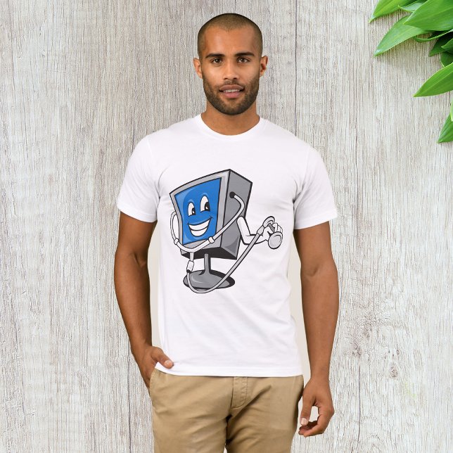 Monitor mit Stethoskop-Mens-T - Shirt (Von Creator hochgeladen)