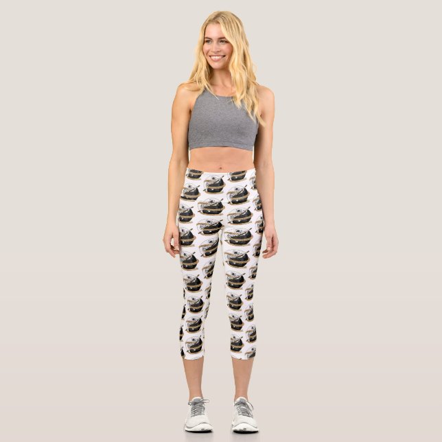 Monk Dice Design Capri Leggings (Vorderseite)