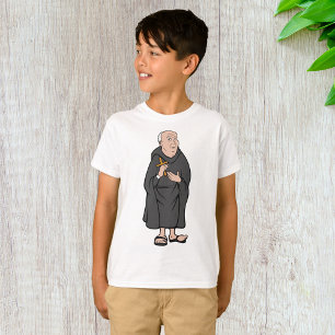 Monk Holding Cross in Robe Mittelalterliche Religi T-Shirt