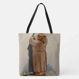 Monk küssen Nun, Funny Watercolor Tote Tag