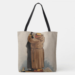 Monk küssen Nun, Funny Watercolor Tote Tag