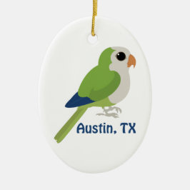 Monk Parakeet - Austin, Texas Keramikornament