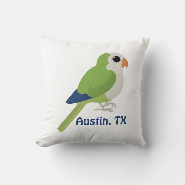 Monk Parakeet - Austin, Texas Kissen (Vorderseite)