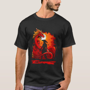 Monk Warrior Samurai mit Dragon T-Shirt