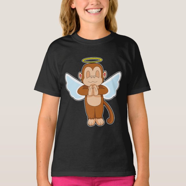 Monkey Angel Angel Flügel T-Shirt (Vorderseite)
