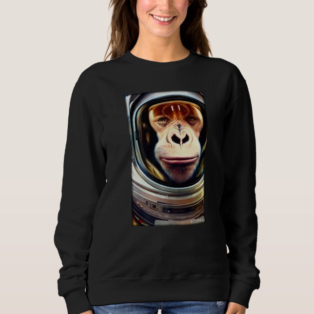 Monkey Ape Animal Astronaut Space Universe Galaxy  Sweatshirt (Vorderseite)