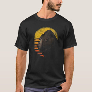 Monkey Ape Animal Retro Sunset Gorilla T-Shirt