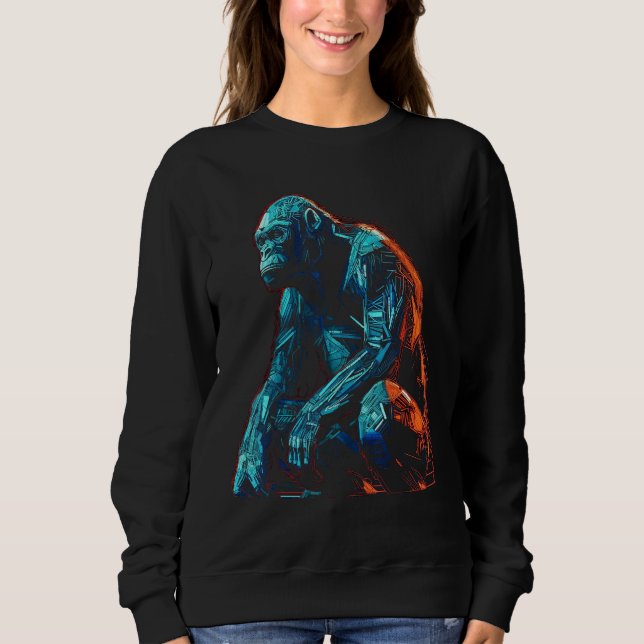 Monkey artwork - animal art zoo gorilla sweatshirt (Vorderseite)