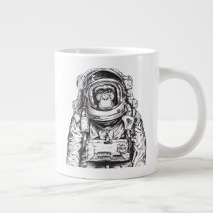 Monkey Astronaut Jumbo-Tasse