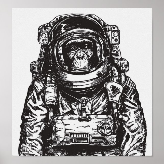 Monkey Astronaut Poster (Vorne)