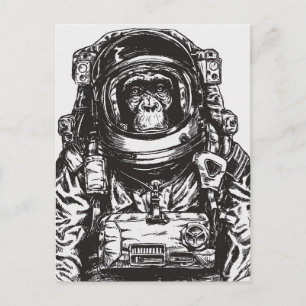 Monkey Astronaut Postkarte
