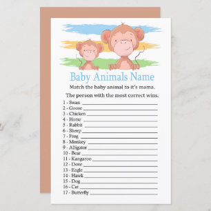 Monkey Baby Animals Name Game
