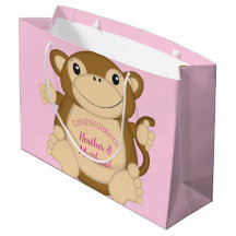 Monkey Baby Dusche Pink