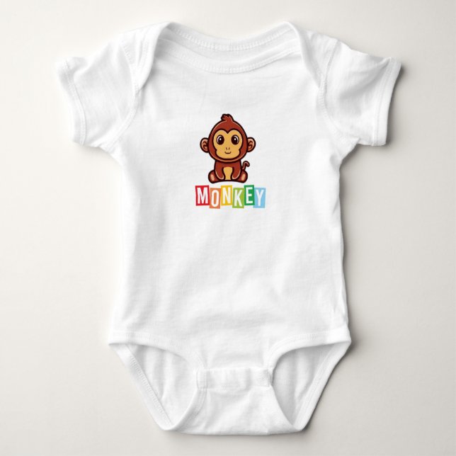 Monkey Baby Jersey Bodysuit Baby Strampler (Vorderseite)