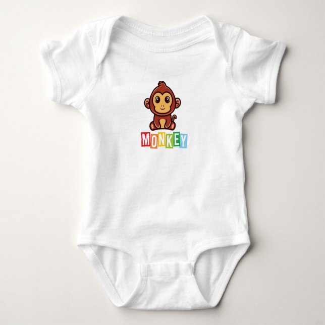 Monkey Baby Jersey Bodysuit Strampler (Vorderseite)