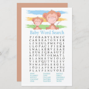 Monkey Baby Shooter Word Search Game