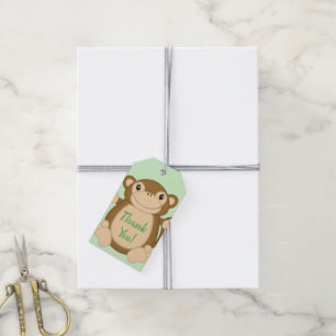 Monkey Baby Shower Dschungel Geschenkanhänger